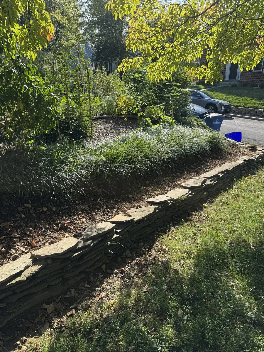 Hardscaping walkway and garden beds in Columbia Maryland